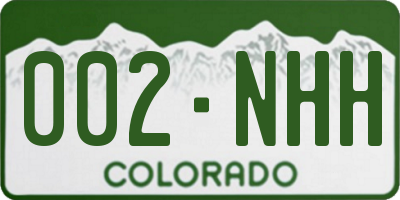 CO license plate 002NHH