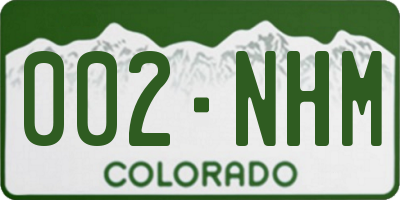 CO license plate 002NHM
