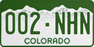 CO license plate 002NHN