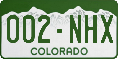 CO license plate 002NHX