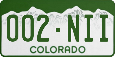 CO license plate 002NII