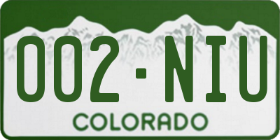 CO license plate 002NIU