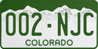 CO license plate 002NJC