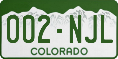 CO license plate 002NJL