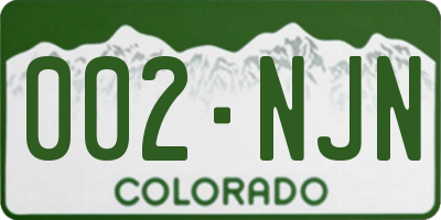 CO license plate 002NJN
