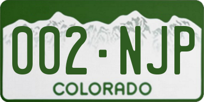CO license plate 002NJP