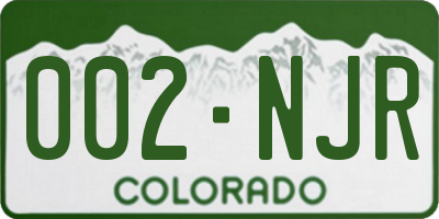 CO license plate 002NJR