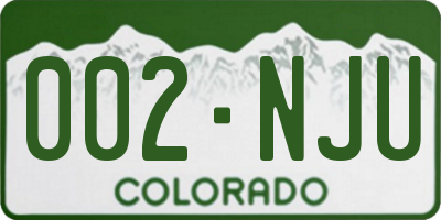 CO license plate 002NJU