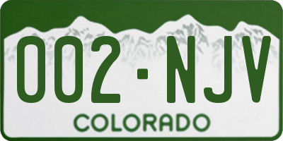 CO license plate 002NJV