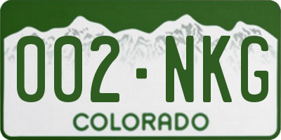 CO license plate 002NKG