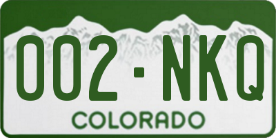 CO license plate 002NKQ