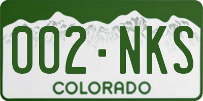 CO license plate 002NKS