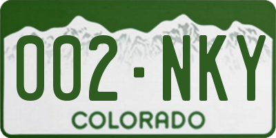 CO license plate 002NKY