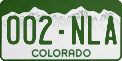 CO license plate 002NLA