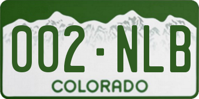 CO license plate 002NLB