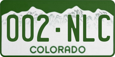 CO license plate 002NLC