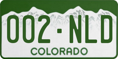 CO license plate 002NLD