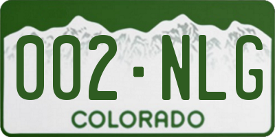CO license plate 002NLG