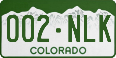 CO license plate 002NLK