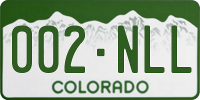 CO license plate 002NLL
