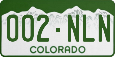 CO license plate 002NLN