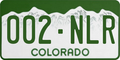 CO license plate 002NLR