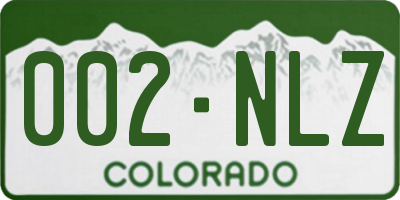 CO license plate 002NLZ