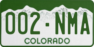 CO license plate 002NMA