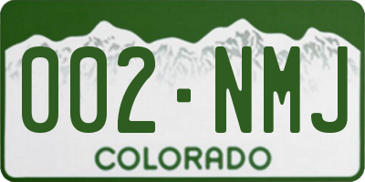 CO license plate 002NMJ