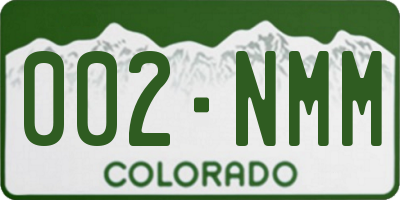 CO license plate 002NMM