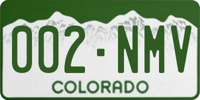 CO license plate 002NMV