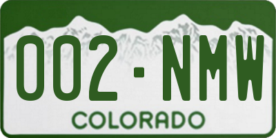 CO license plate 002NMW