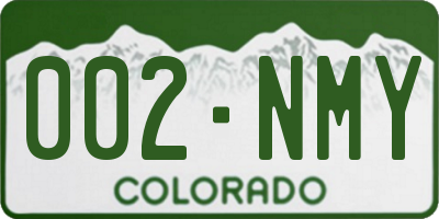 CO license plate 002NMY