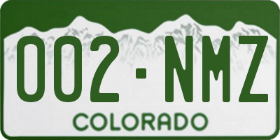 CO license plate 002NMZ
