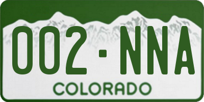 CO license plate 002NNA