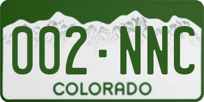 CO license plate 002NNC