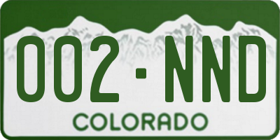 CO license plate 002NND