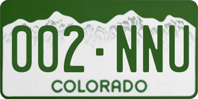 CO license plate 002NNU