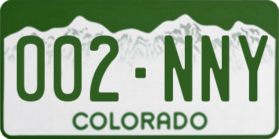 CO license plate 002NNY