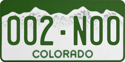CO license plate 002NOO