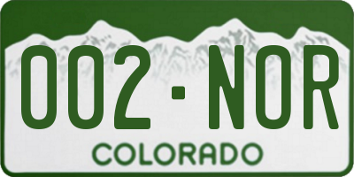 CO license plate 002NOR