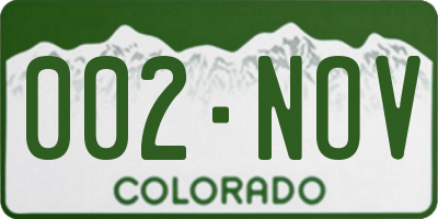 CO license plate 002NOV