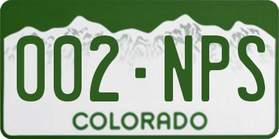 CO license plate 002NPS