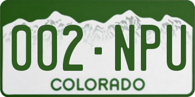 CO license plate 002NPU