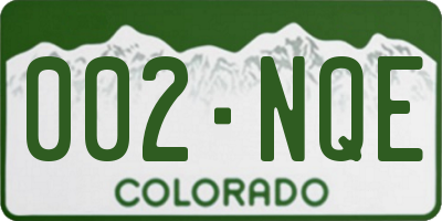 CO license plate 002NQE