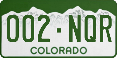 CO license plate 002NQR