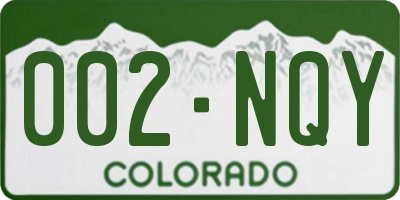 CO license plate 002NQY
