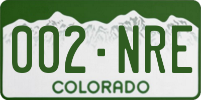 CO license plate 002NRE