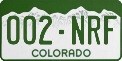 CO license plate 002NRF