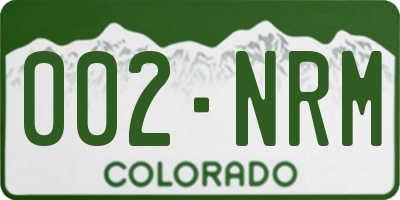 CO license plate 002NRM